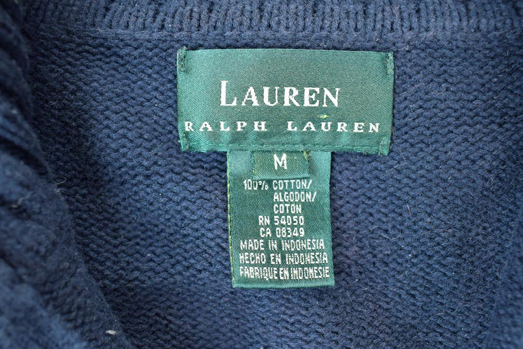 Vintage 1990s Lauren Ralph Lauren Quarter Zip Knit Mock Neck Sweater