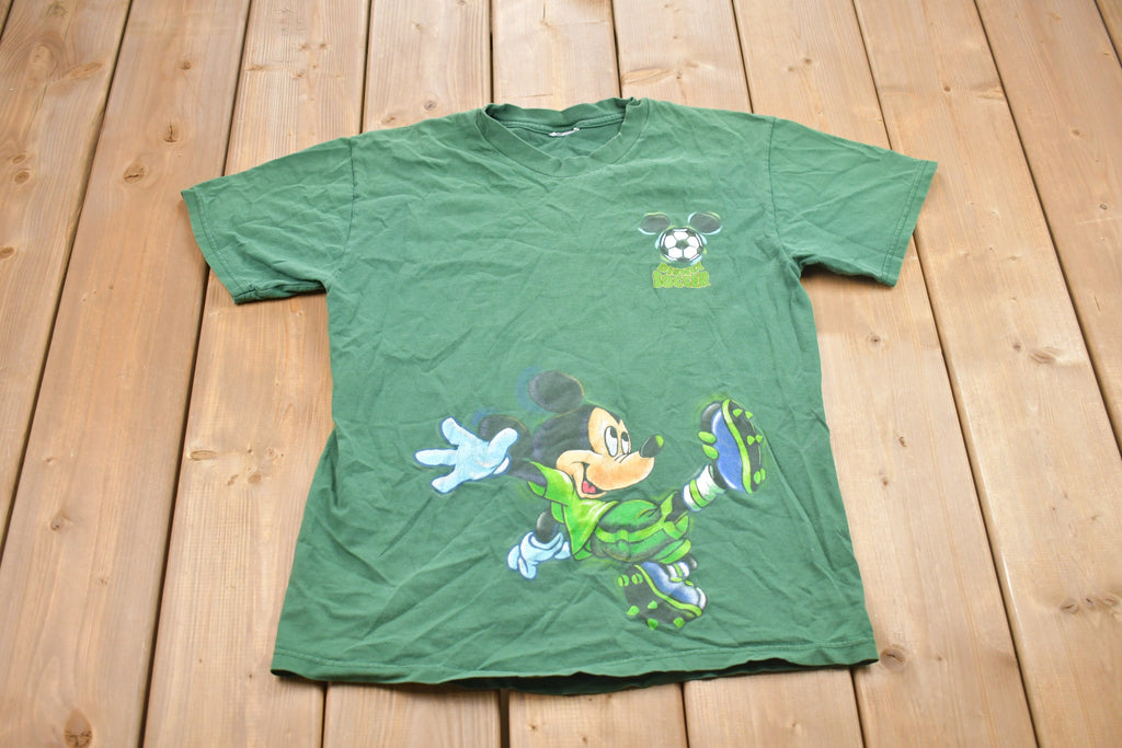 Vintage 1990s Mickey Mouse Disney Soccer Graphic T-Shirt