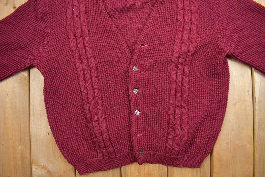 Vintage 1960s The Loft Wool Knit Cardigan Sweater / True Vintage / Button Up / Sweatshirt / 1960s Cardigan