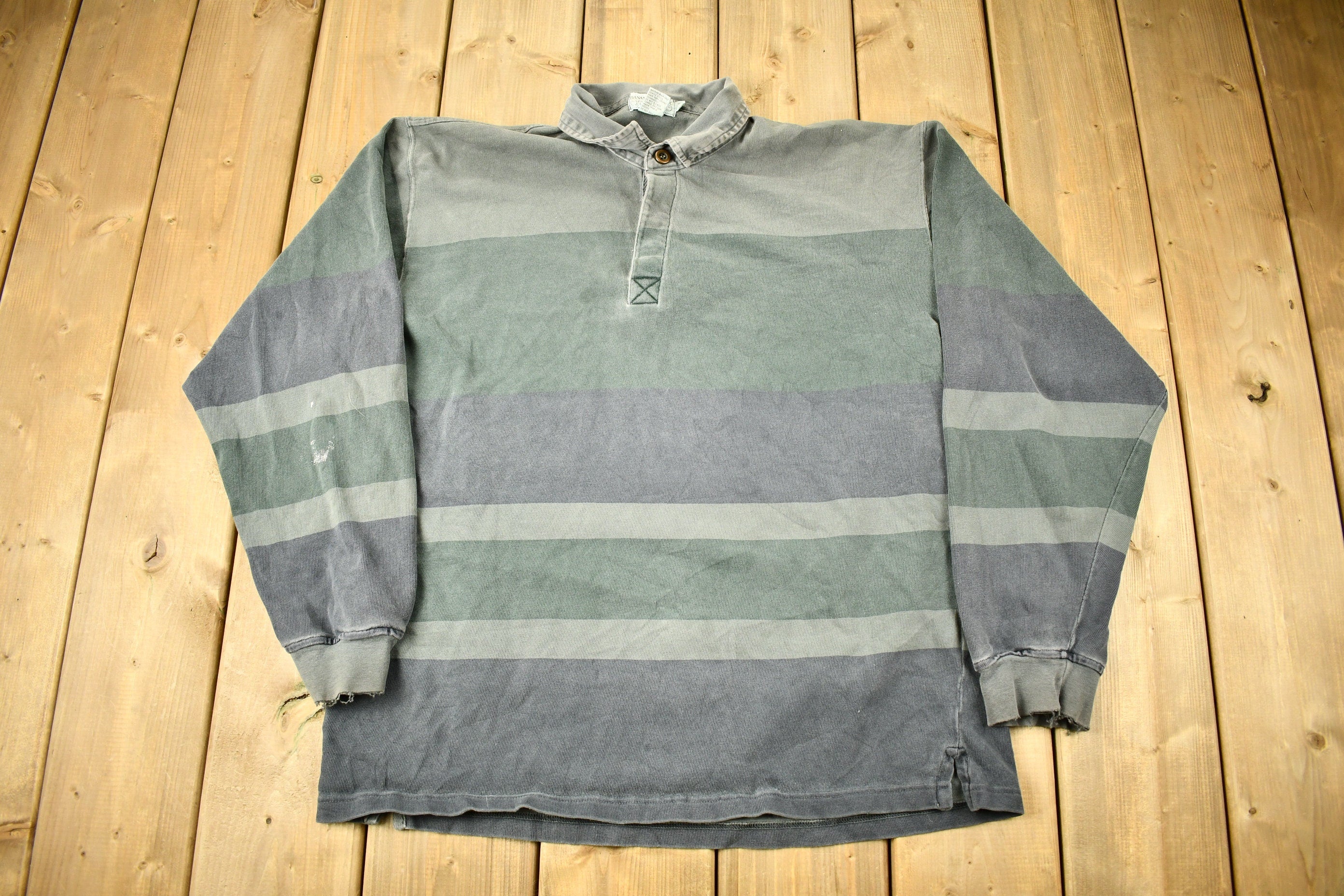 Vintage 1990s Banana Republic Striped Rugby Sweatshirt