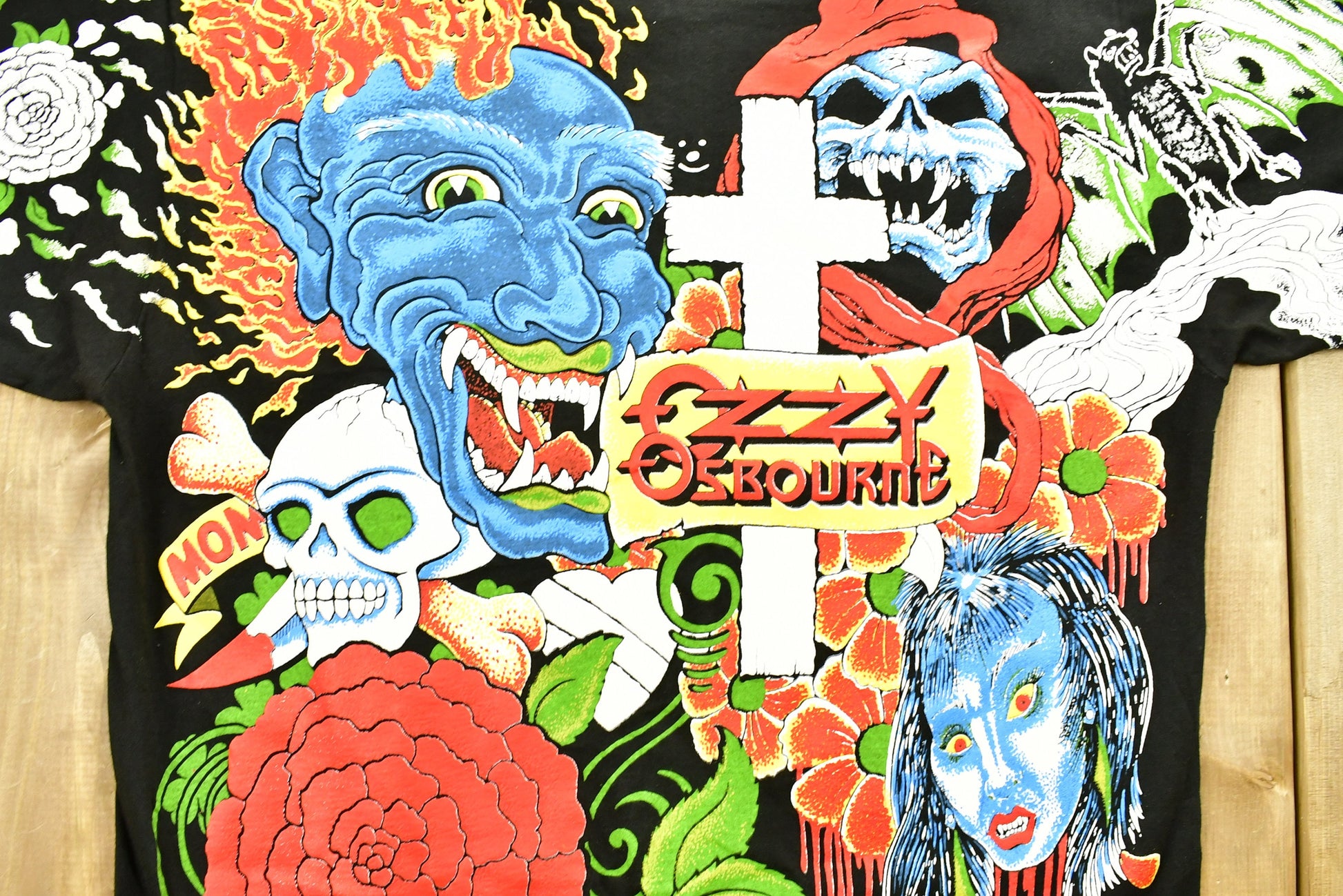 Vintage 1992 Ozzy Osbourne No More Tours T-Shirt All Over Print Band