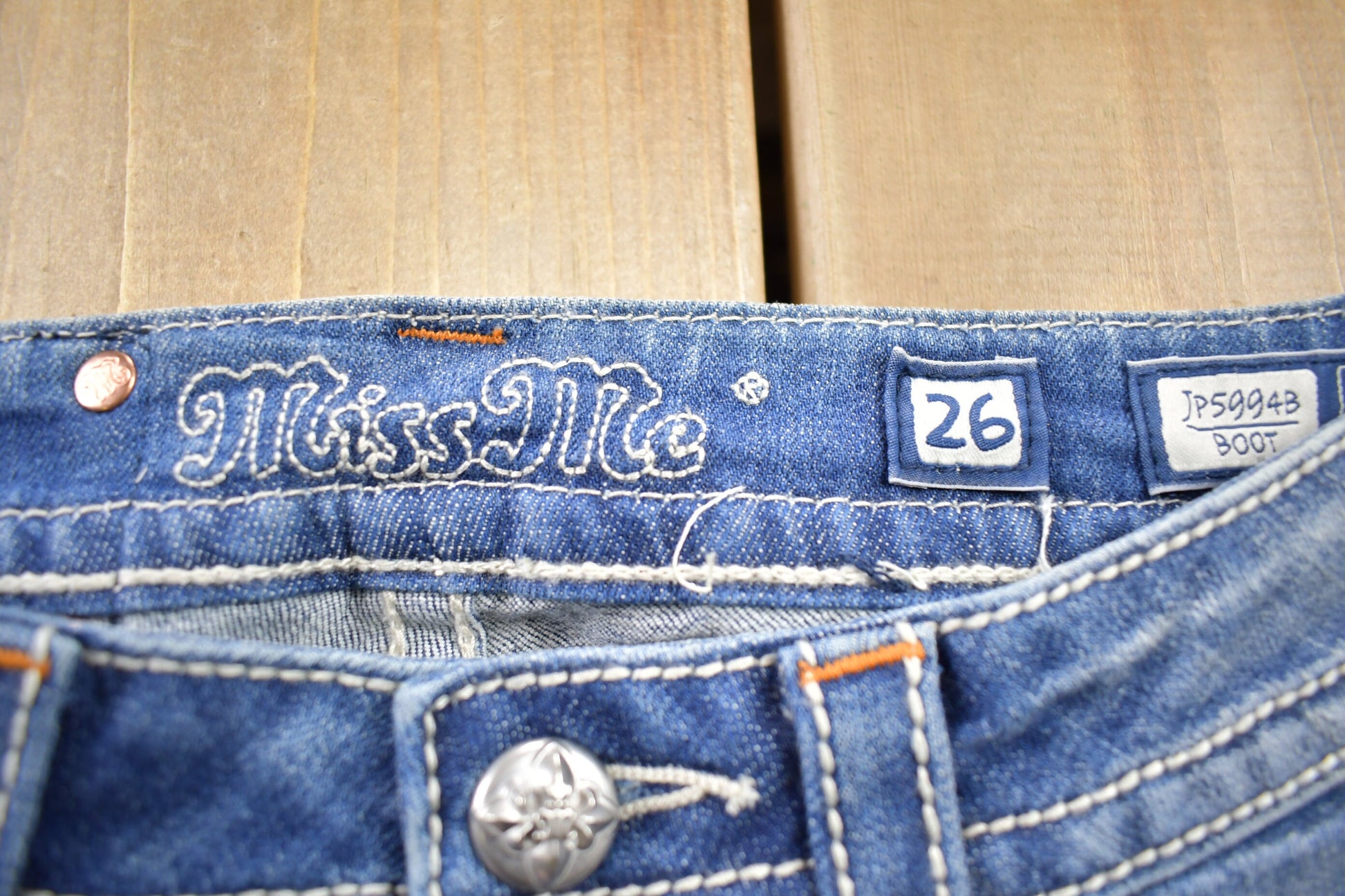 Vintage Y2K Miss Me Bedazzled Low Rise Jeans Size 26x32