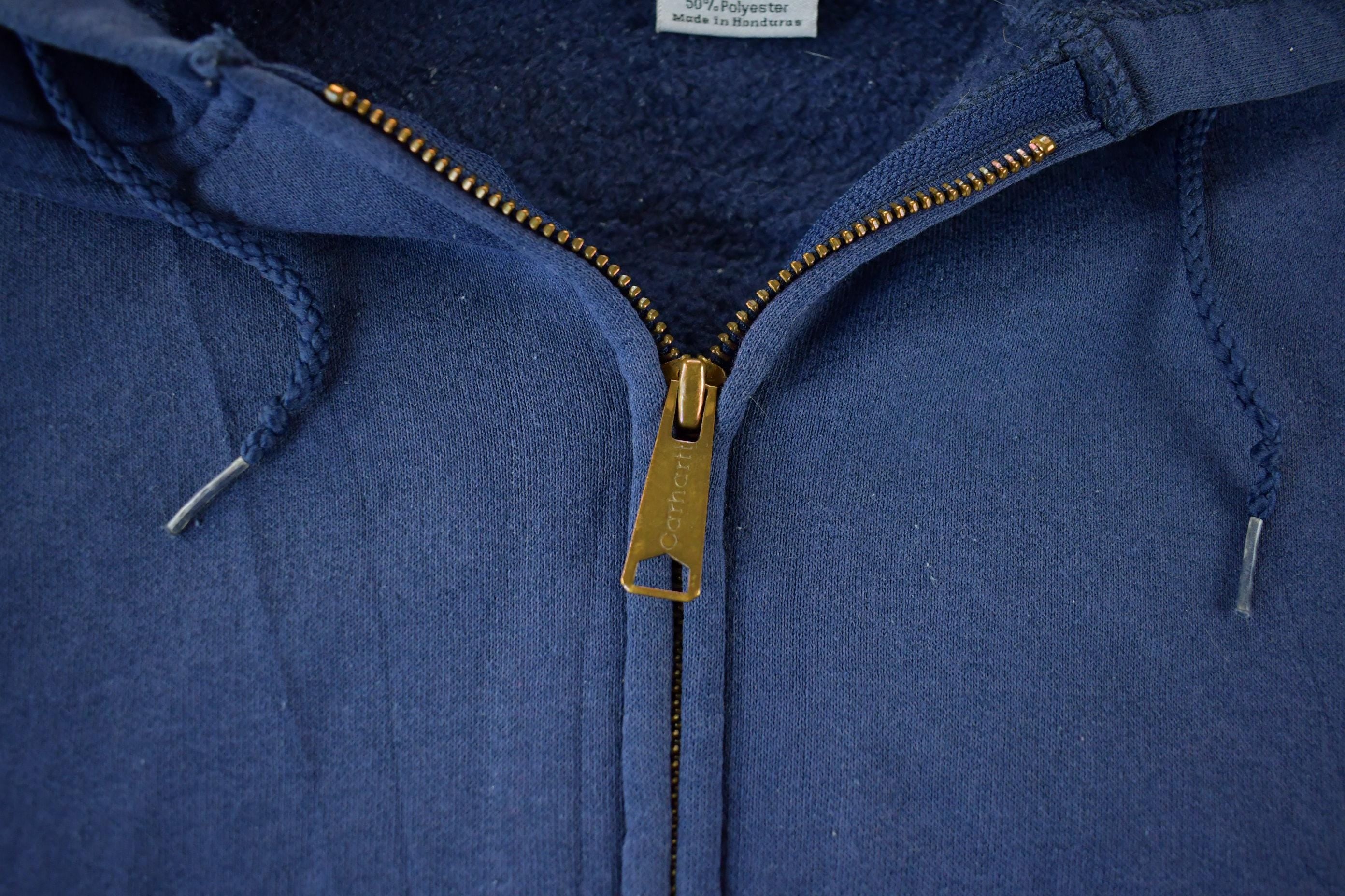 Vintage 1990s Distressed Carhartt Zip Up Thermal Hoodie