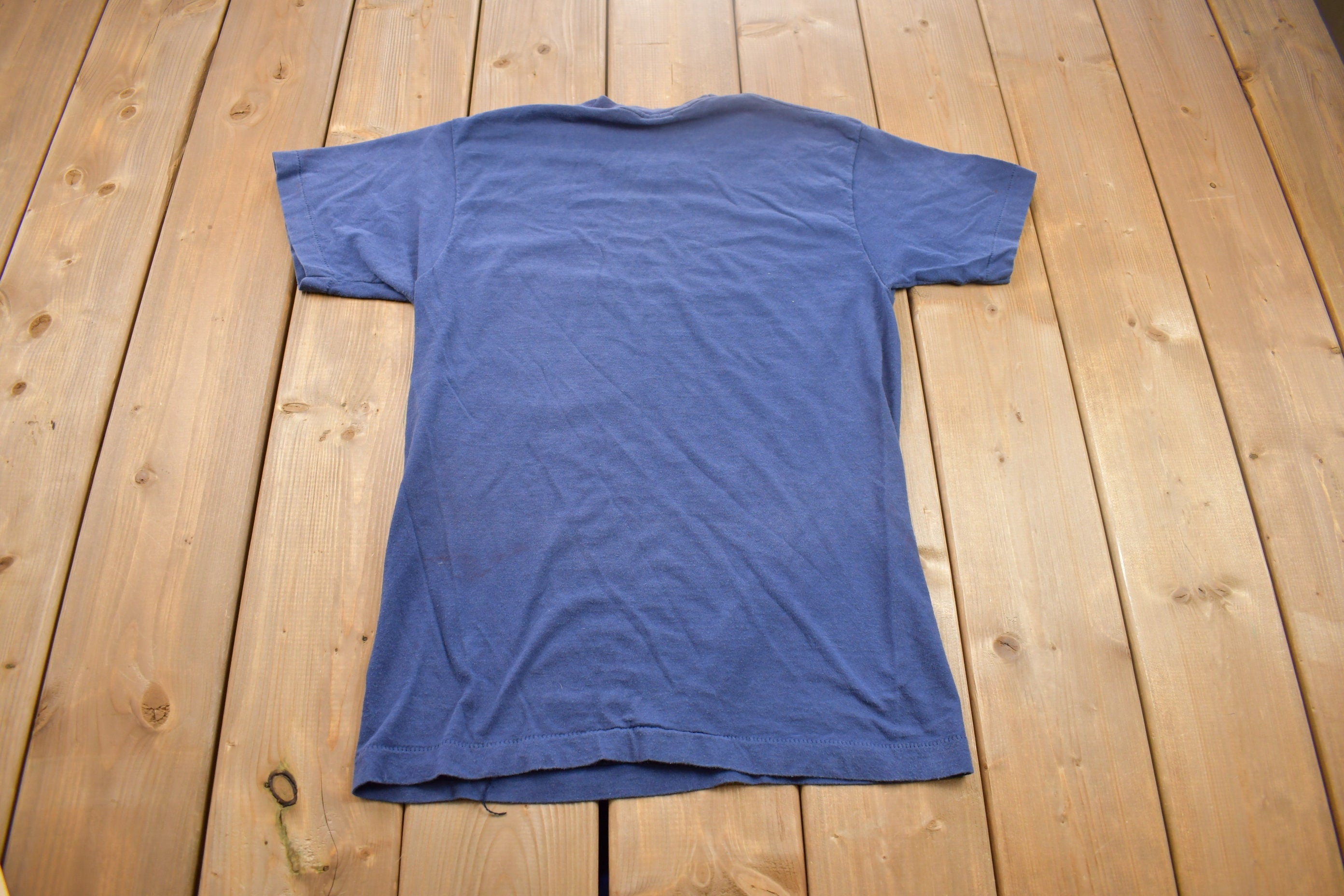 Vintage 1980s Blank Small Stains Pocket T Shirt
