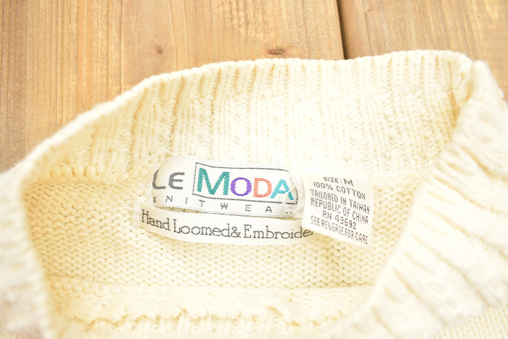Vintage 1990s Le Moda Floral Theme Knitted Sweater