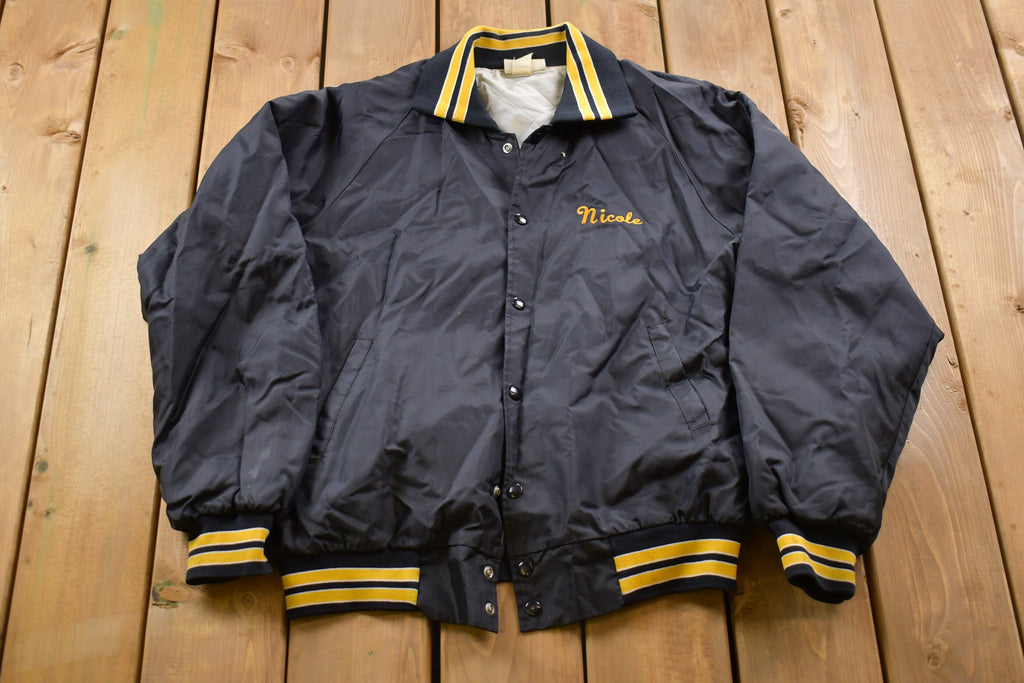 Vintage 1990s Hartwell Panthers Satin Bomber Jacket