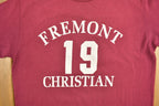 Vintage 1990s Fremont Christian Athletic Graphic T-Shirt Streetwear Single Stitch