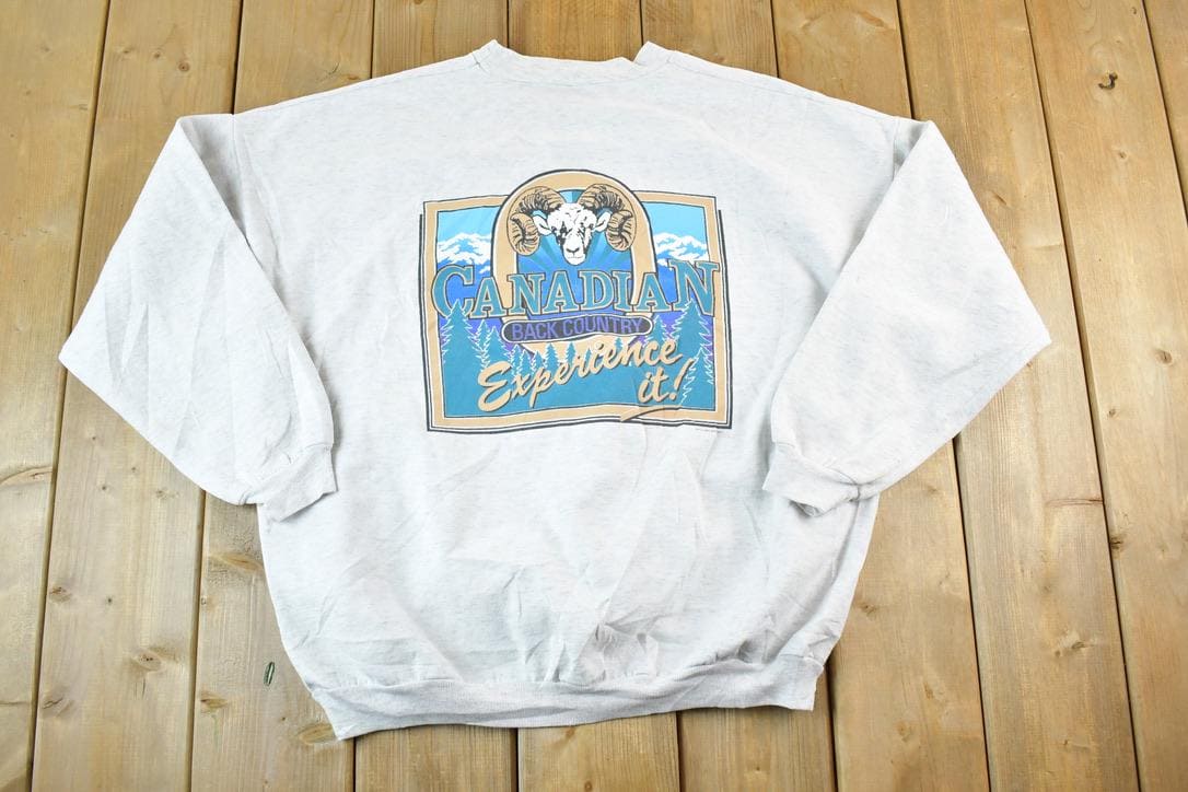 Vintage 1990s Canadian Backcountry Experience Crewneck Sweatshirt Mens M