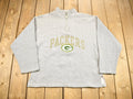 Vintage 1990s Green Bay Packers NFL Quarter Zip Crewneck Sweatshirt