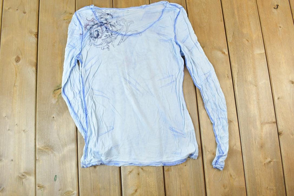 Women Vintage Vigoss Y2K Roses T-Shirt / Vigoss Grunge Skull Print / Contrast Stitch / Internet Famous Clothing / Over Dyed / Y2K Bedazzled