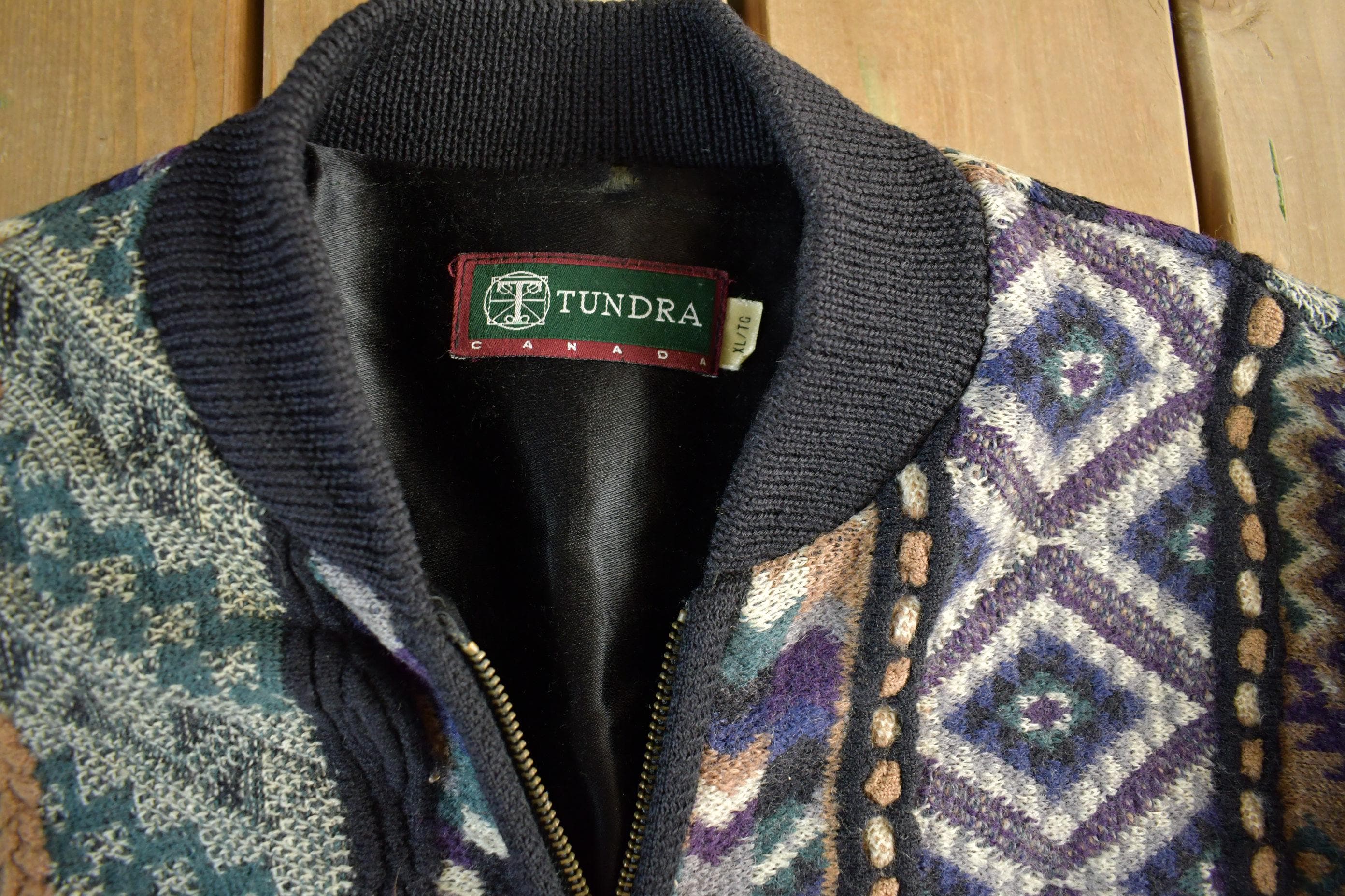 Vintage 1990s Tosani 3D Cable Knit Zip Up Sweater Jacket  Vintage 90s Crewneck  Abstract Patterns  Knit Crewneck  Streetwear