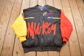 Vintage 1990s Abstract Print Full Zip Bomber Windbreaker Jacket