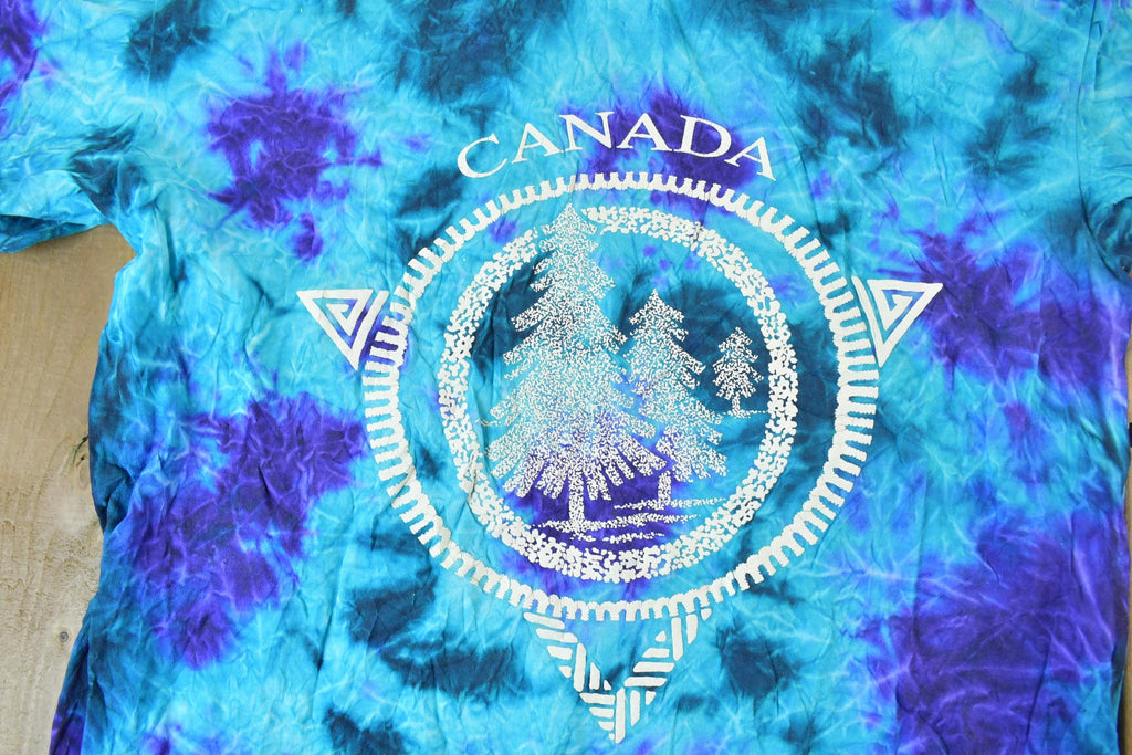 Vintage 1990s Tie Dye Canada Single Stitch T-Shirt  90s Vintage Souvenir Tee  Rare Vacation Tee  Summer Shirt Made In USA