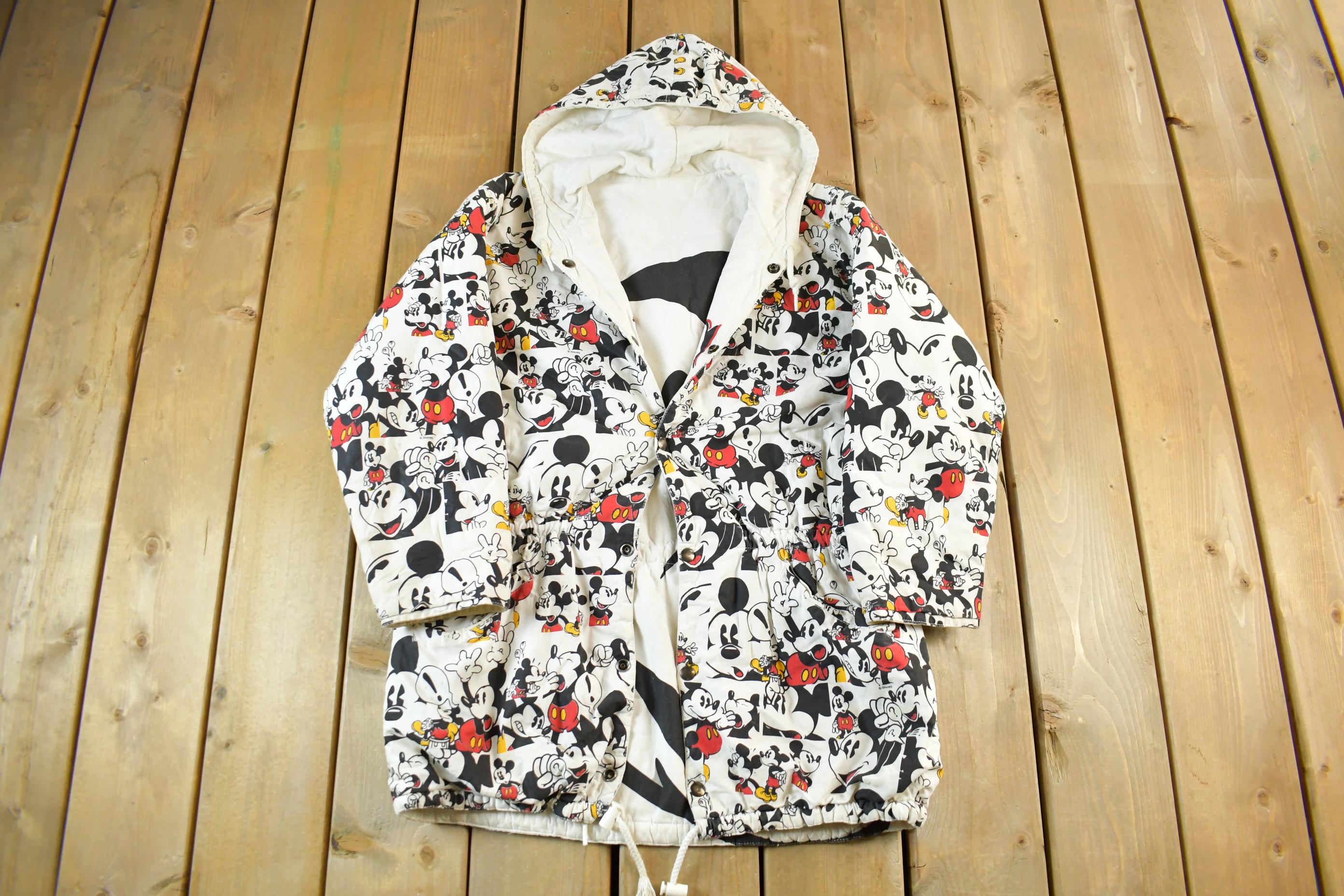 Vintage 1990s Disney Mickey Mouse All Over Print Reversible Jacket Youth XL  90s Cartoon  Streetwear