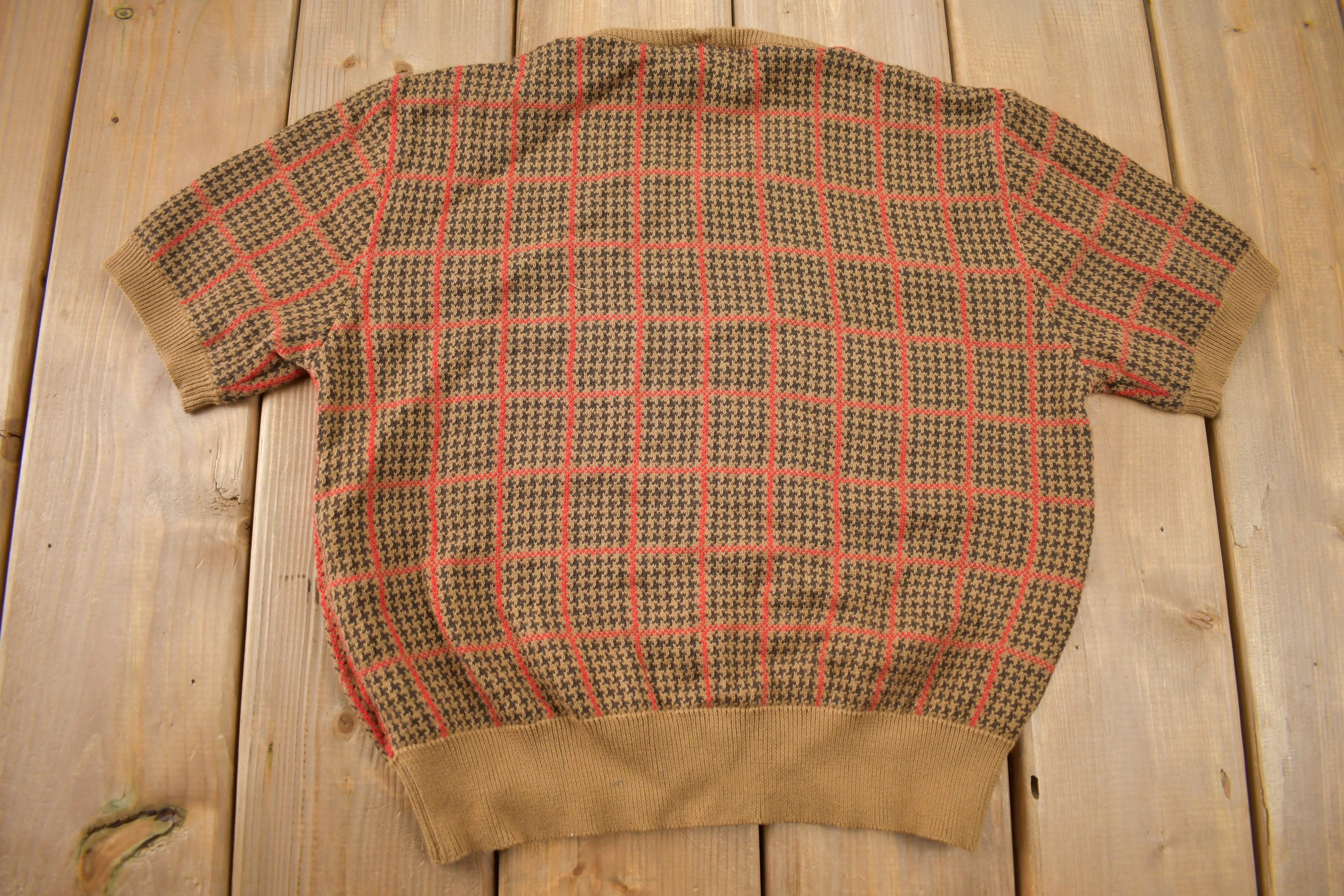 Vintage 1990s Lizsport Knitted Crewneck Sweater / Vintage 90s Crewneck / All Over Pattern / Golf / Sweatshirt / Made In Australia