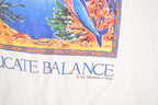 Vintage 1992 Delicate Balance Dolphin Graphic Print Souvenir Ocean T-Shirt Men's M