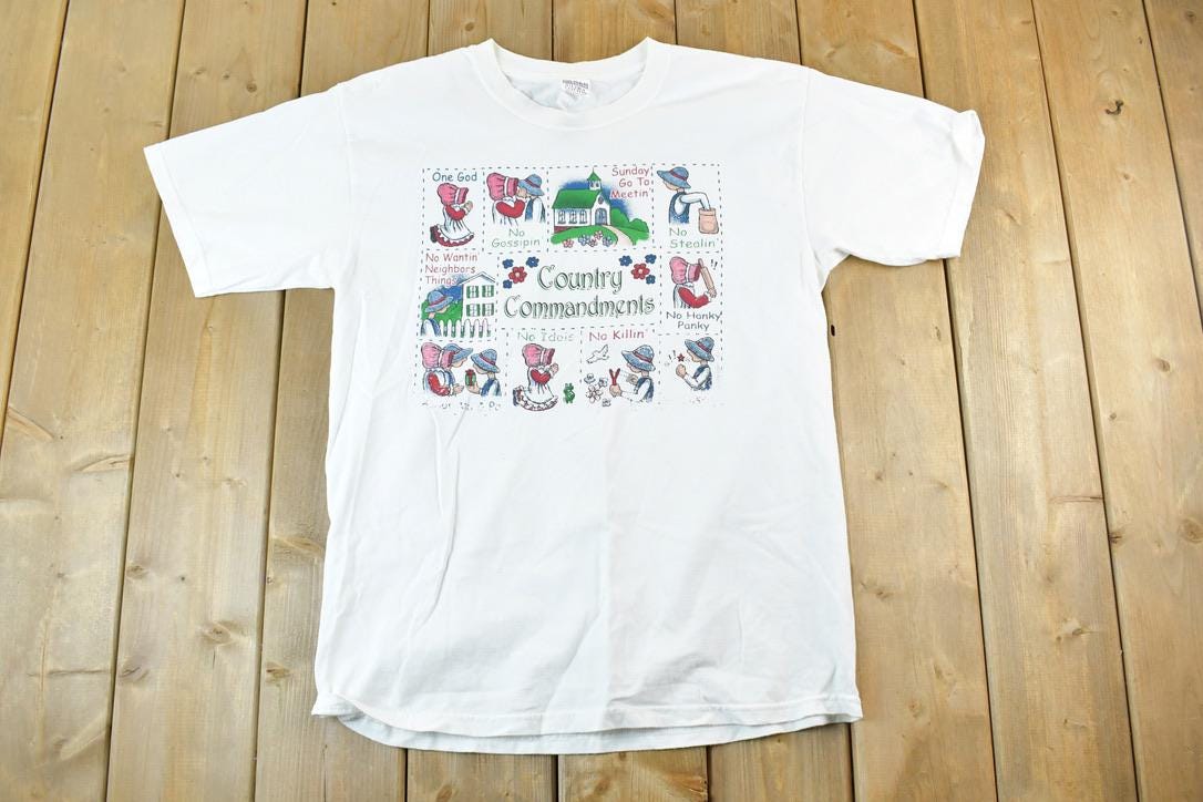 Vintage 1990s Country Commandments Grandma T-Shirt