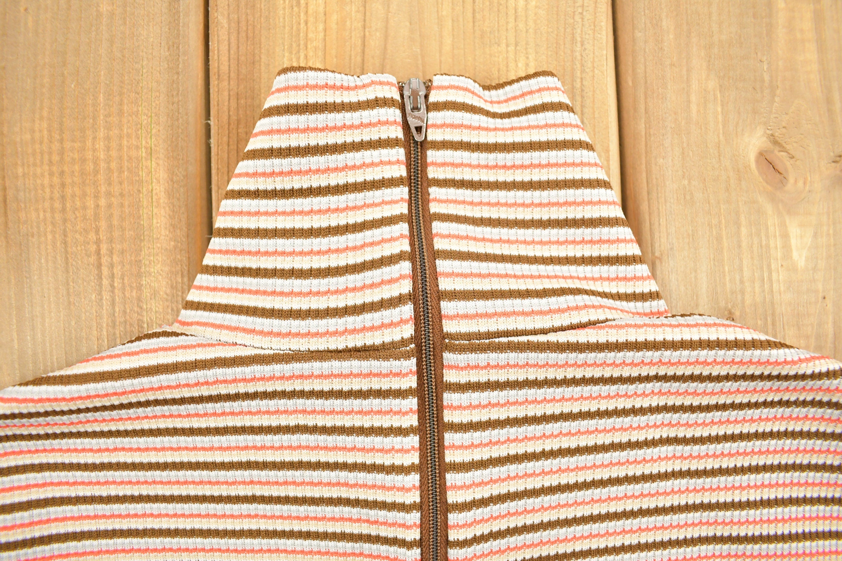 Vintage 1990s Sport Quarter Zip- Striped Sweater