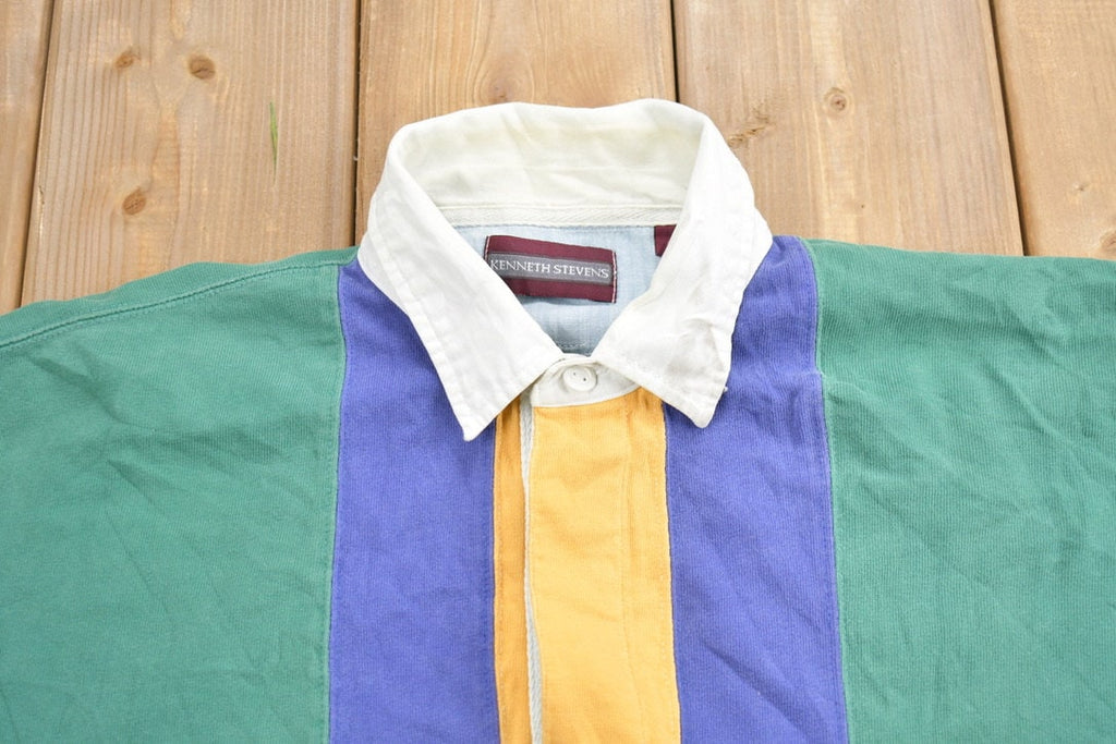 Vintage 1990s Kenneth Stevens Striped Rugby Sweatshirt