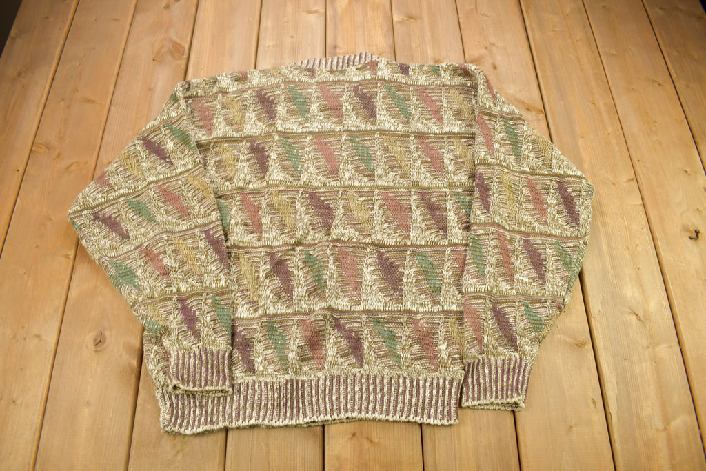 Vintage 1990s Crossings 3D Cable Knit Sweater