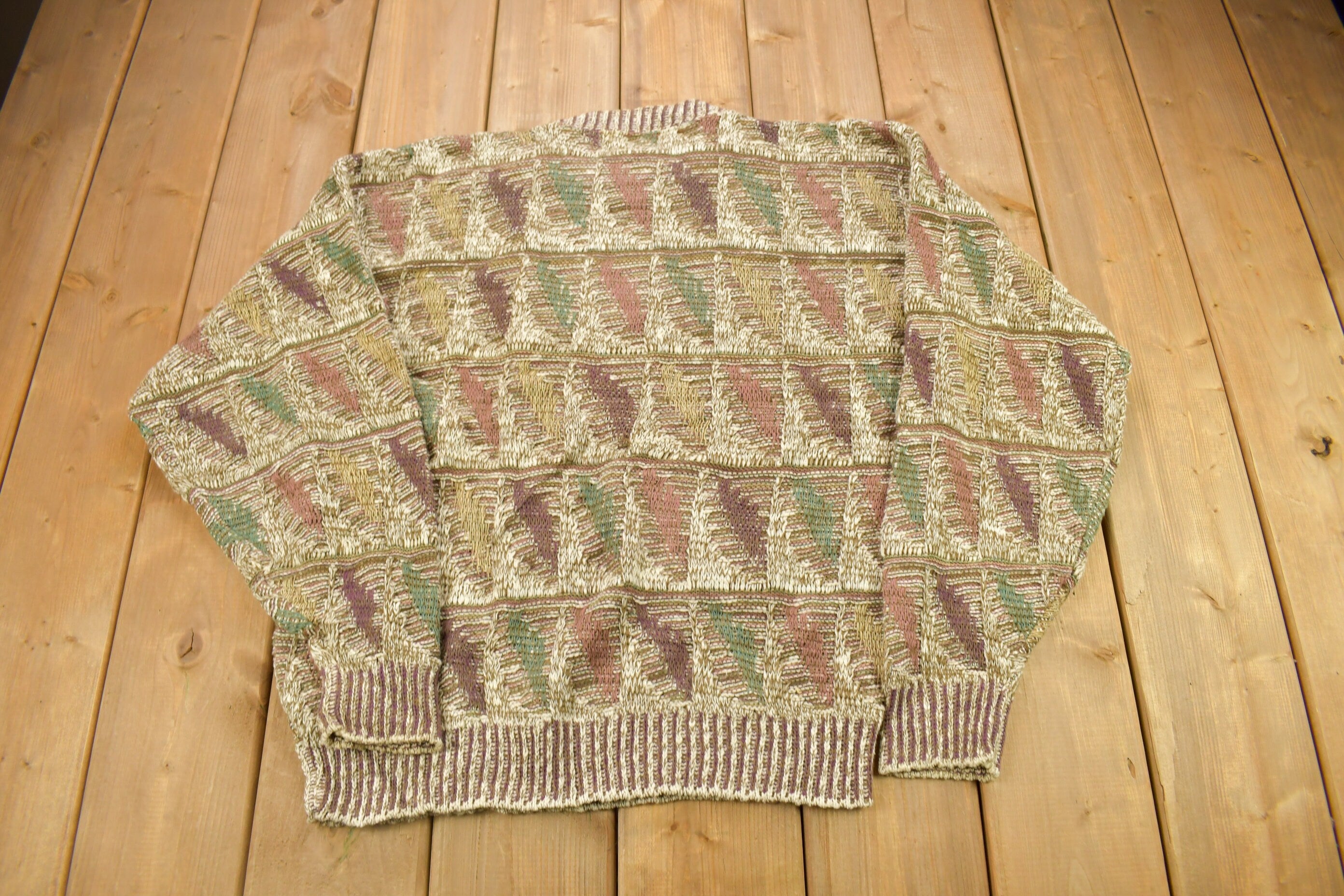 Vintage 1990s Crossings 3D Cable Knit Sweater