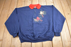 Vintage 1990s Cardinal Theme Collared Quarter Zip Sweater