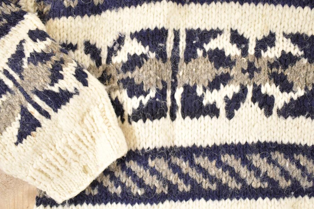 Vintage 1990s Quichua Maqui Wool Knit Crewneck Sweater Women's L
