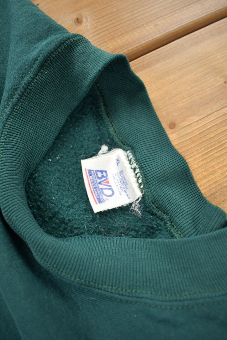 Vintage 1990s Blank Green Crewneck Sweatshirt Size XL