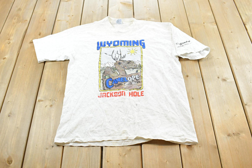Vintage 1990s Jackson Hole Wyoming Camelope Definition Souvenir T-Shirt Mens M  Single Stitch  90s Vacation Tee  Travel  Made in USA