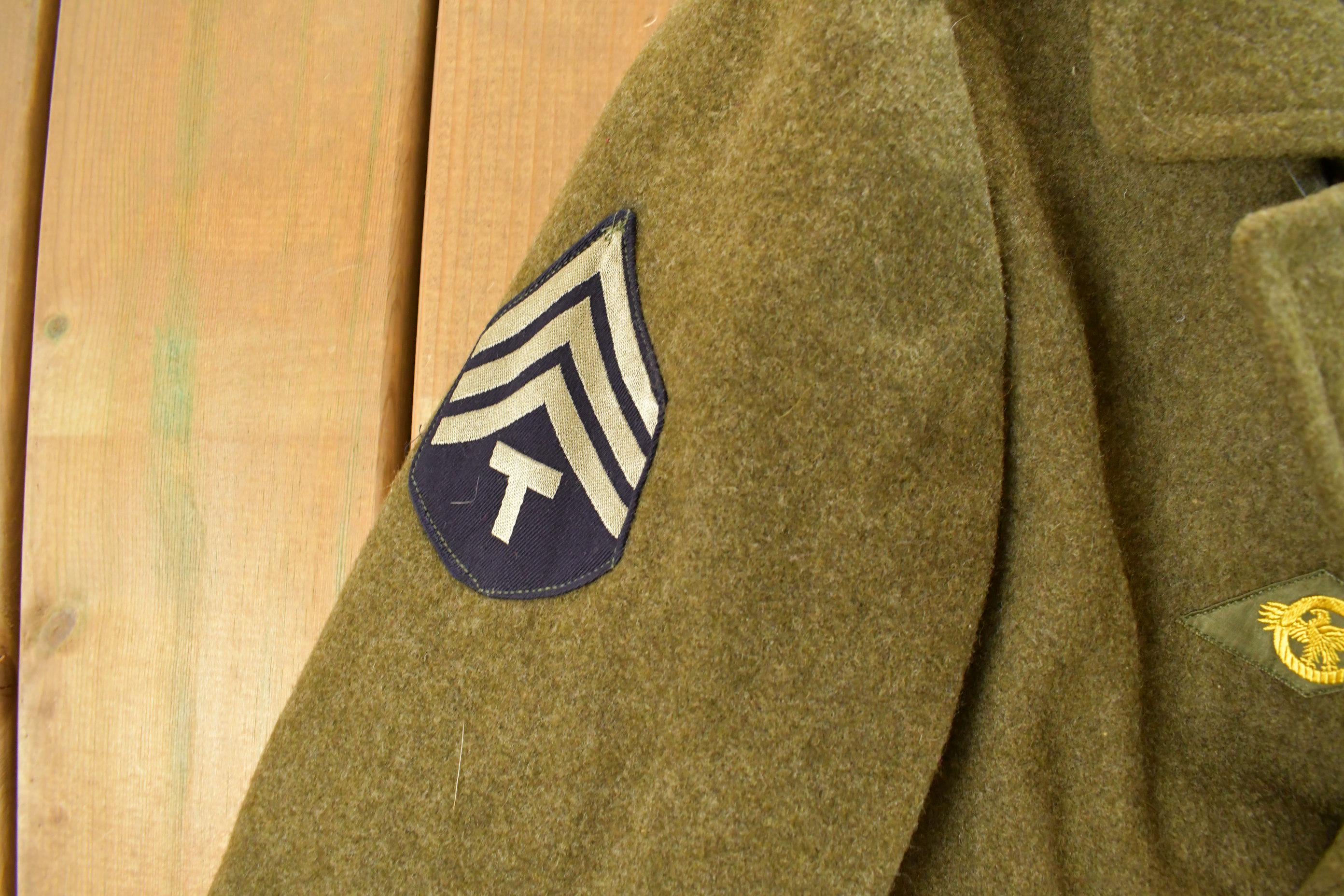 Vintage 1940s WWII Era Military Wool Trench Coat Men's M