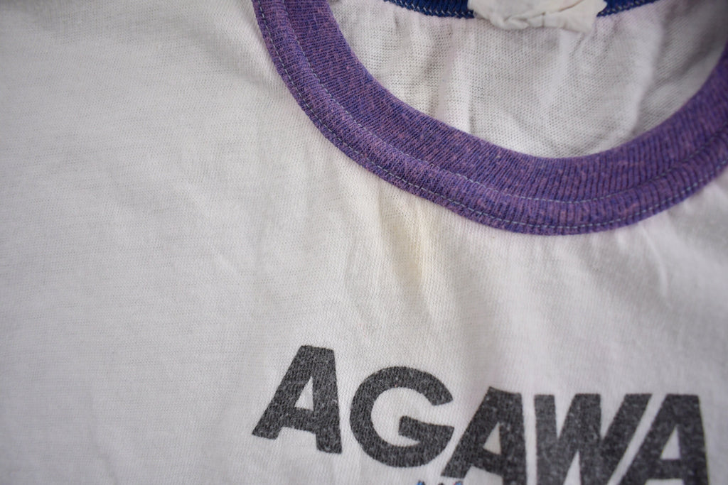 Vintage 1980s Agawa Canada Graphic Ringer T Shirt