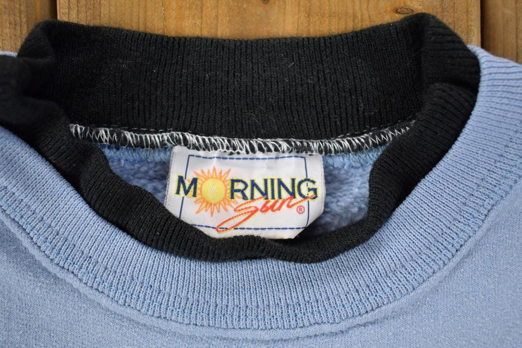 Vintage 1990s Morning Sun Bird Theme Double Collar Crew Neck