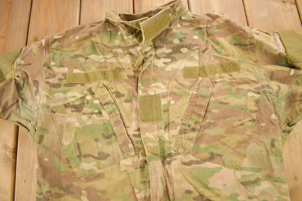 Vintage Military Camouflaged Button Up Shirt