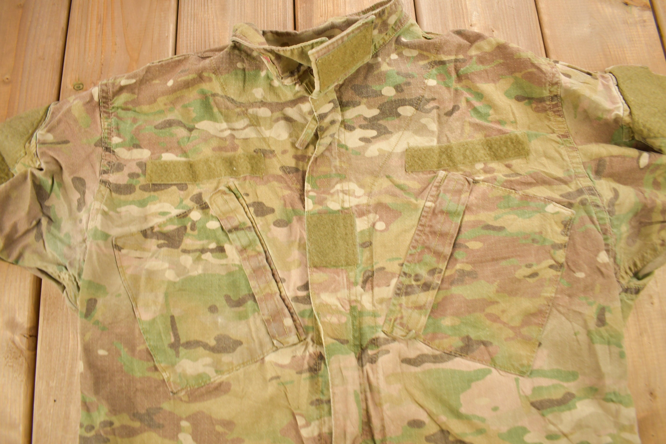 Vintage Military Camouflaged Button Up Shirt