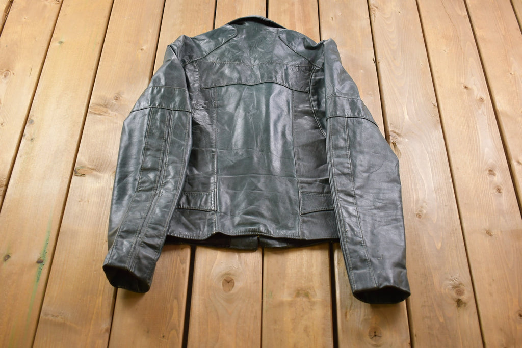 Vintage 1990s Genuine Leather Dark Green Jacket