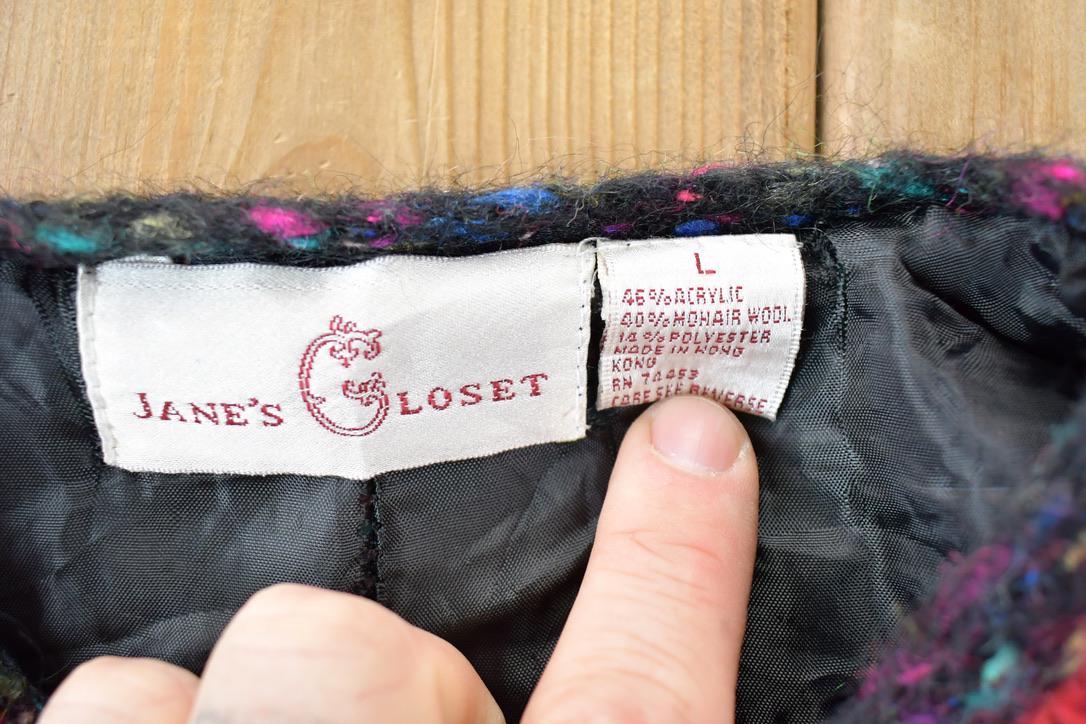 Vintage 1990s Janes Closet Wool Knit Button Up Sweater