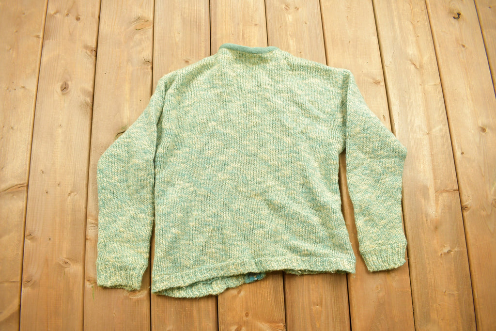 Vintage 1990s Jantzen 100% Wool Knit Zip Up Sweater