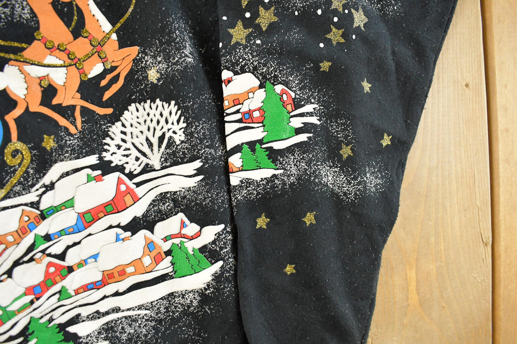 Vintage 1990s Santa Christmas All Over Print Crewneck Sweatshirt Women's 2XL