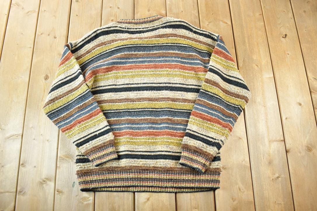 Vintage 1990s Protege Knit Abstract Pattern Crewneck Sweater