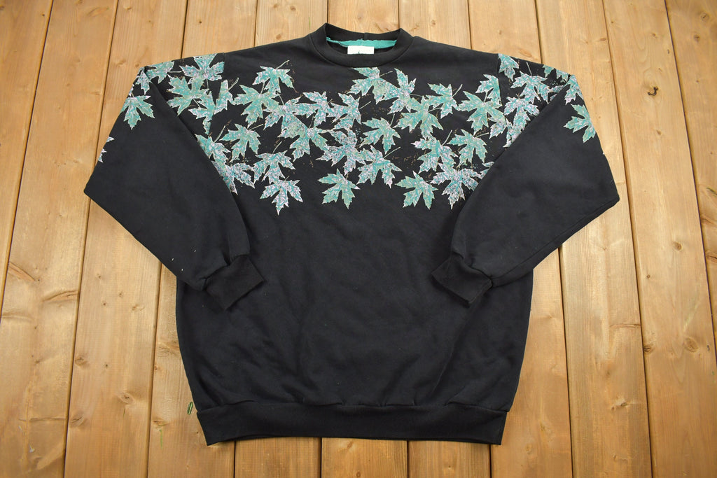 Vintage 1990s All Over Print Floral Print Crewneck