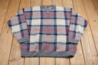 Vintage 1980s Nautica Plaid Knitted Sweater
