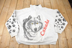 Vintage 1980s Canada Souvenir Quarter Zip Sweatshirt Made in Canada
