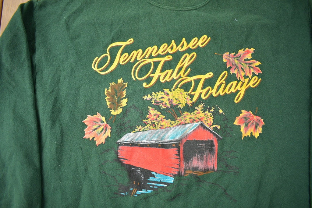 Vintage 1990s Tennessee Fall Foliage Graphic Souvenir Crewneck Sweatshirt Made In USA
