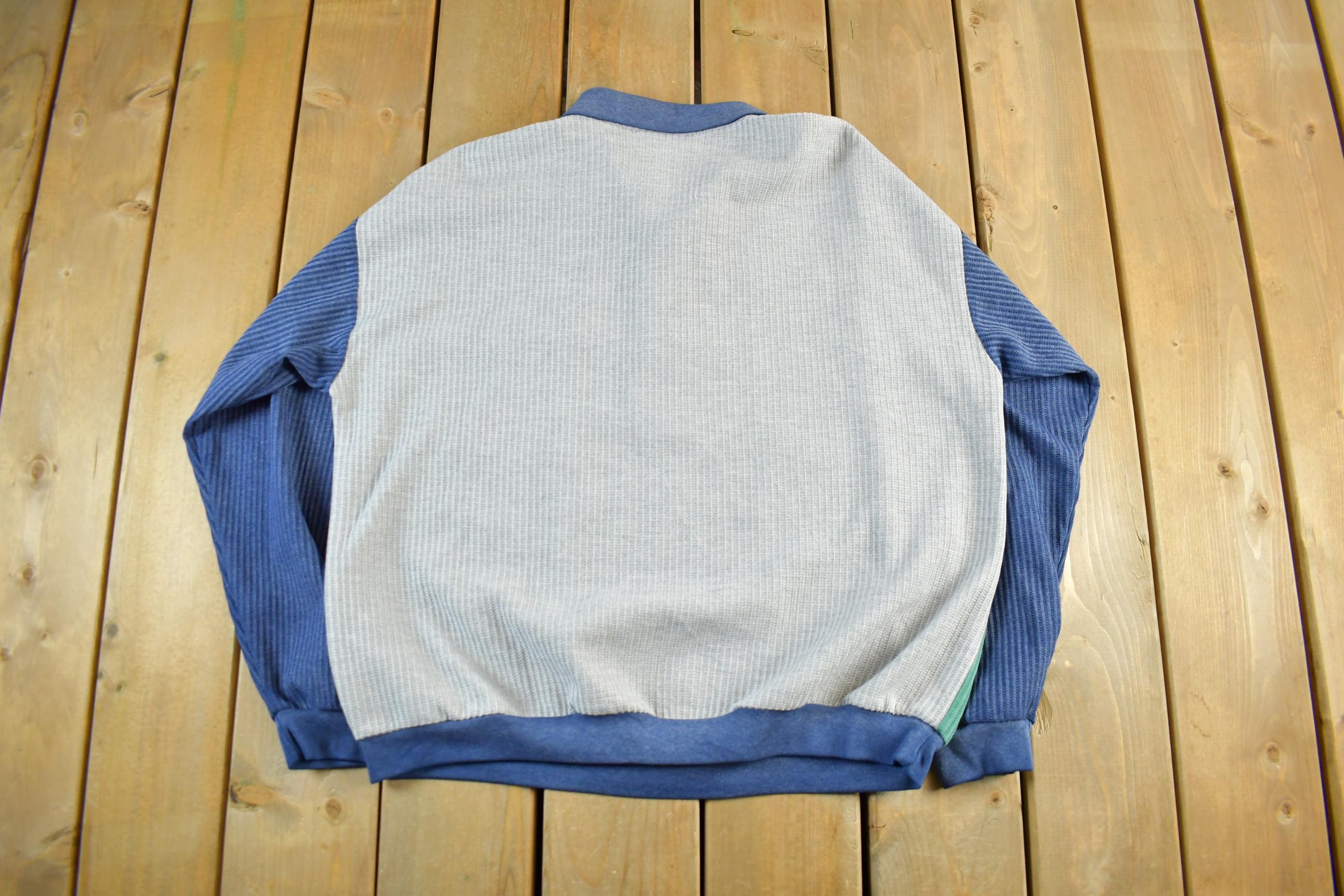 Vintage 1990 Quarter Button Rugby Collared Sweatshirt Men's 2X