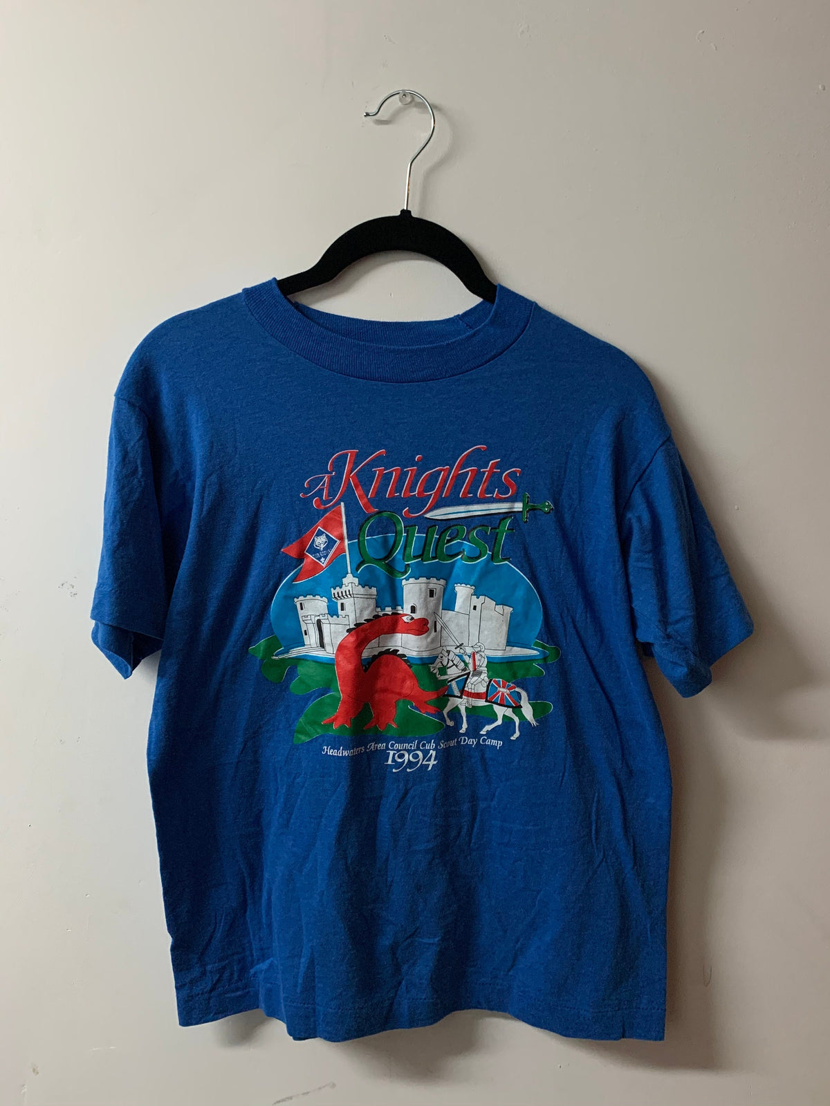 Vintage 1980s Knights Quest Headwaters Area Council Cub Scout Day Camp T Shirt