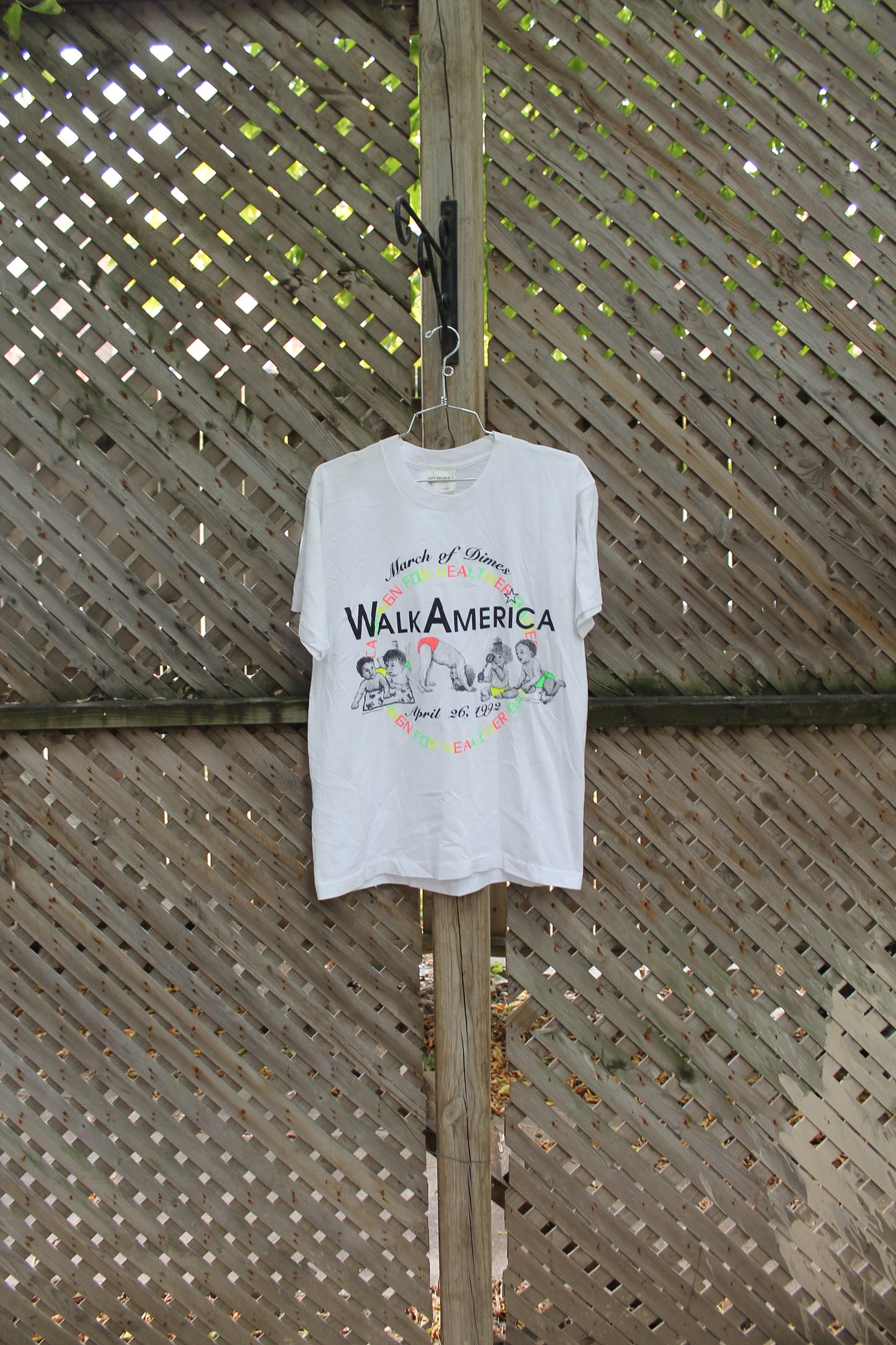 Vintage 1992 Walk America March Of Dimes T Shirt / 90s Vintage / Baby Graphic T-Shirt / Fundraiser Charity Print Tee / Made In USA