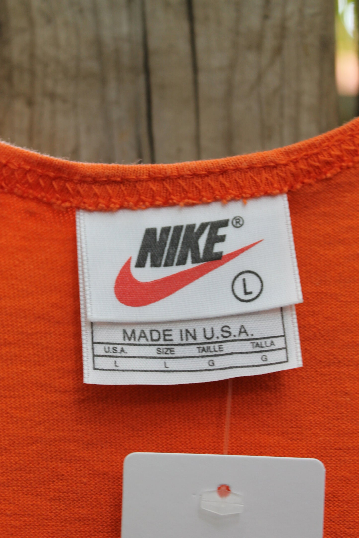 Vintage 1990s Orange Nike Tank Top Shirt / Made In USA / Nike Basketball Tank Top / Sportswear Graphic Tee / 80s / 90s