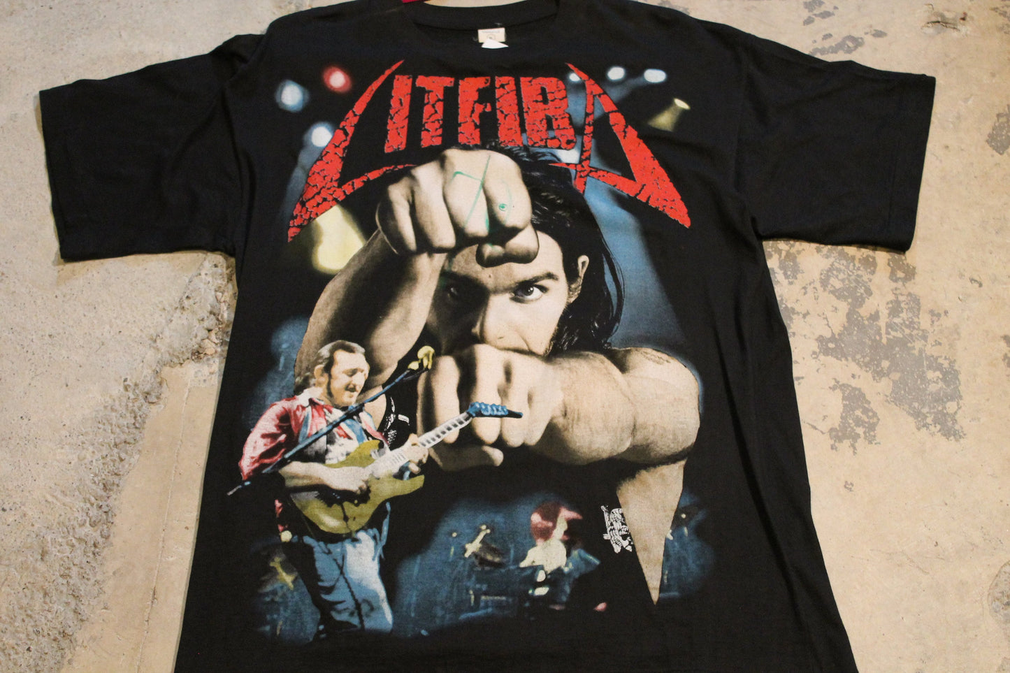 Vintage 1990s Litfiba Graphic Band T Shirt / 1990s Concert Tour Tee / Terremoto / Rock Music / Made In USA / Single Stitch