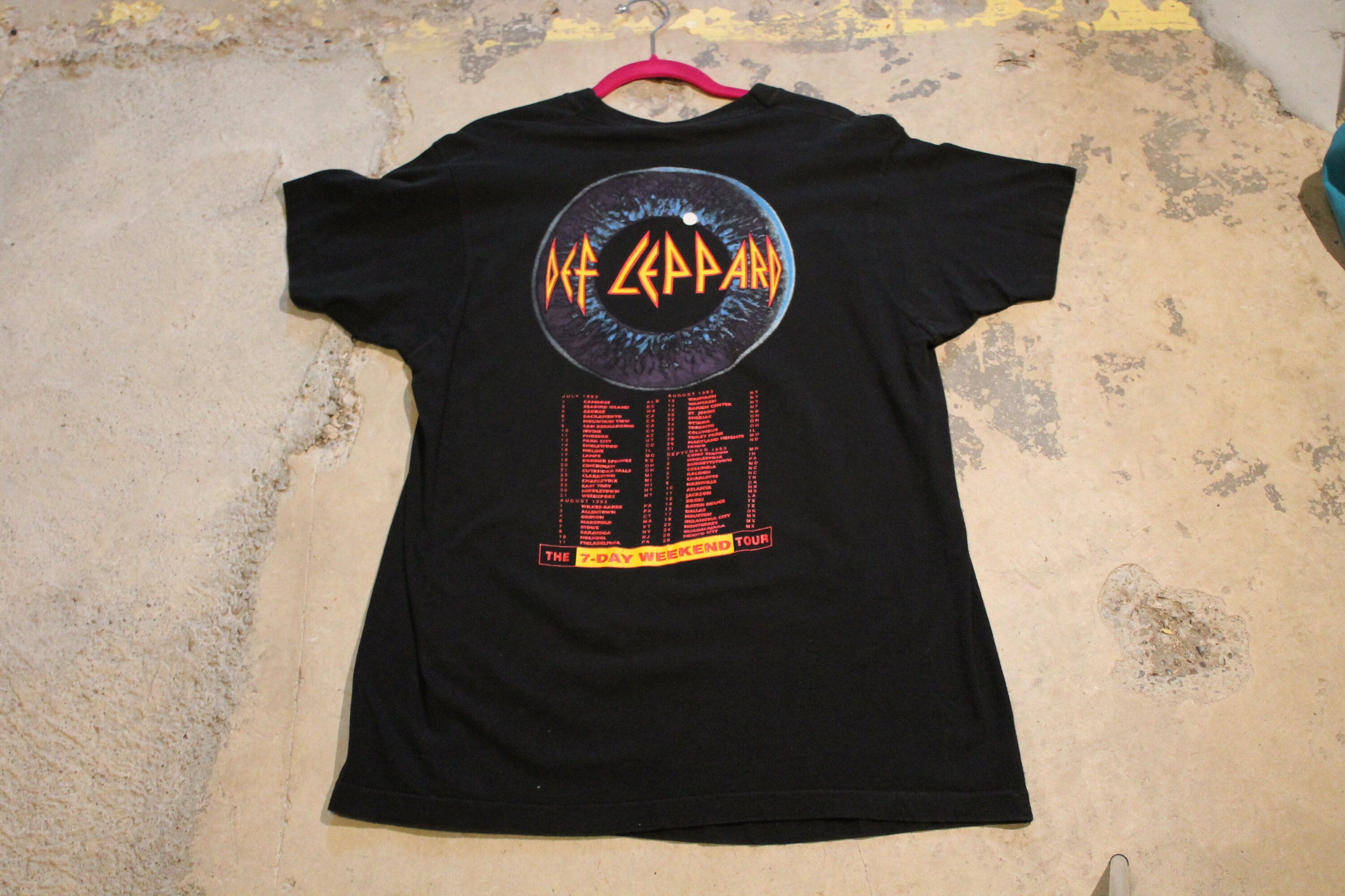 Vintage 1992 Def Leppard The 7-Day Weekend Tour Band Tee / Concert Tour  Promo / 90s Band Tee / Made In USA / Single Stitch