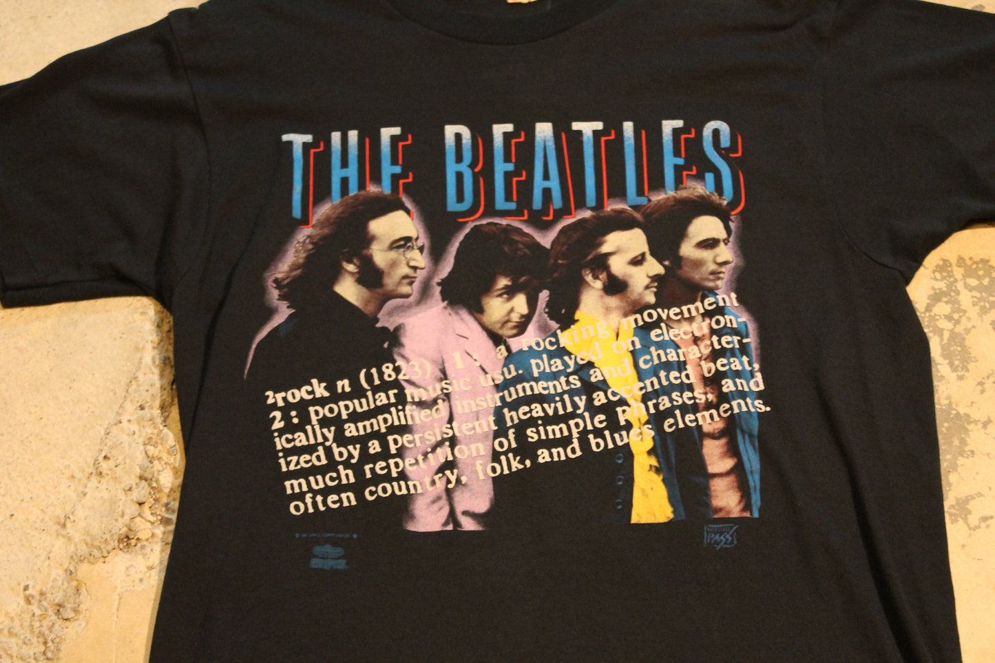 Vintage 1980s The Beatles Rock Music Promo Graphic T Shirt / Backstage Pass / Made In Canada / Single Stitch / Beatles Tee